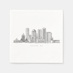 Boston City Skyline, boston ma skyline Napkin
