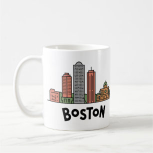 Boston City Skyline, Boston Ma Us Skyline Coffee Mug