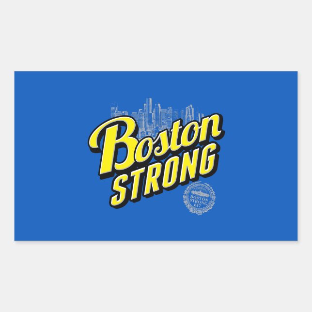 Boston City Strong Remembers on Blue Sticker (Front)