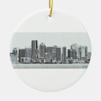 Boston Cityscape Spartan New England Ceramic Ornament