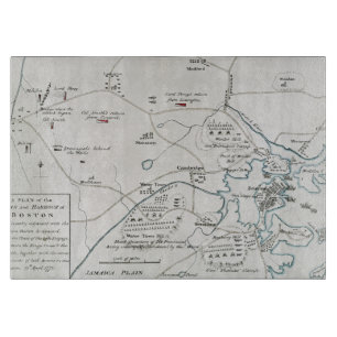 BOSTON-CONCORD MAP, 1775 CUTTING BOARD