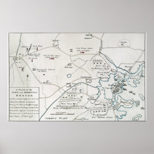 BOSTON-CONCORD MAP, 1775 POSTER