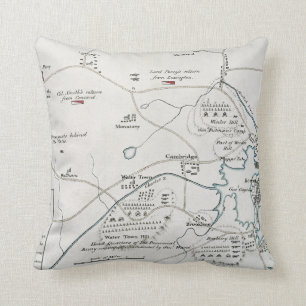 BOSTON-CONCORD MAP, 1775 THROW PILLOW