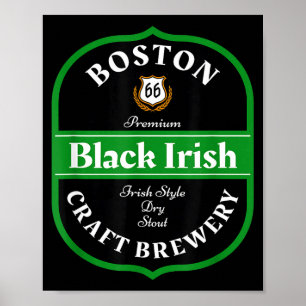 Boston Craft Brewery Boston Black Irish Stout Nove Poster
