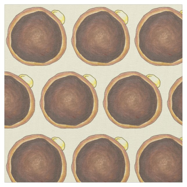 Boston Cream Doughnut Doughnut Doughnuts Fabric (Close Up)