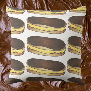 Boston Cream Pie Chocolate Eclair Dessert Pastry Throw Pillow