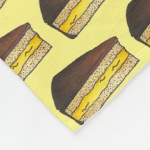 Boston Cream Pie Slice Food Dessert Yellow Baking Fleece Blanket