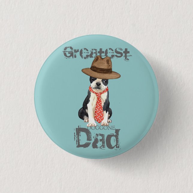 Boston Dad 1 Inch Round Button (Front)