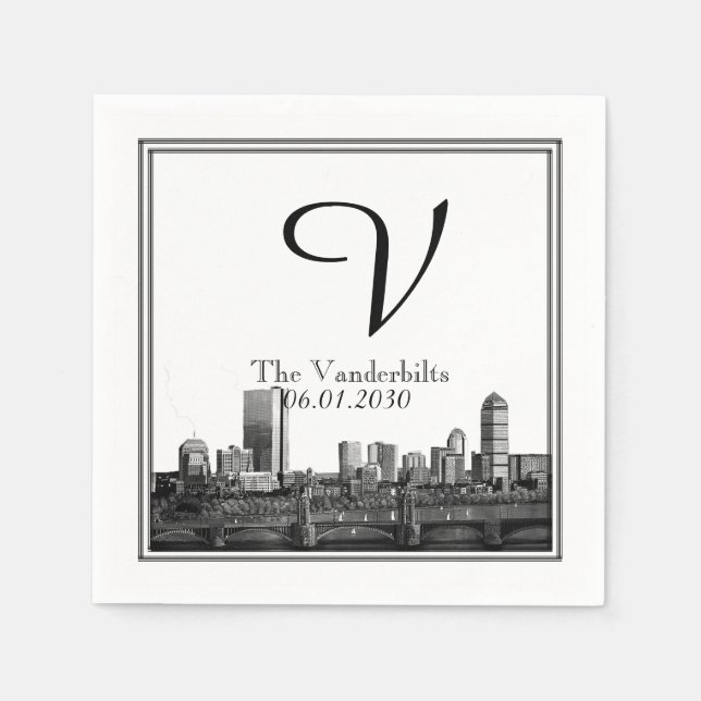 Boston Destination Wedding Napkin (Front)