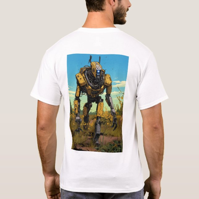Boston Dynamics Robot Exploring Hot Prairie - T-Sh T-Shirt (Back)