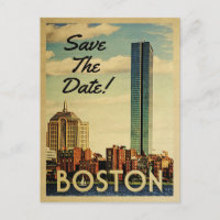 Boston Enregistrer La Date Cartes Postales Vintage