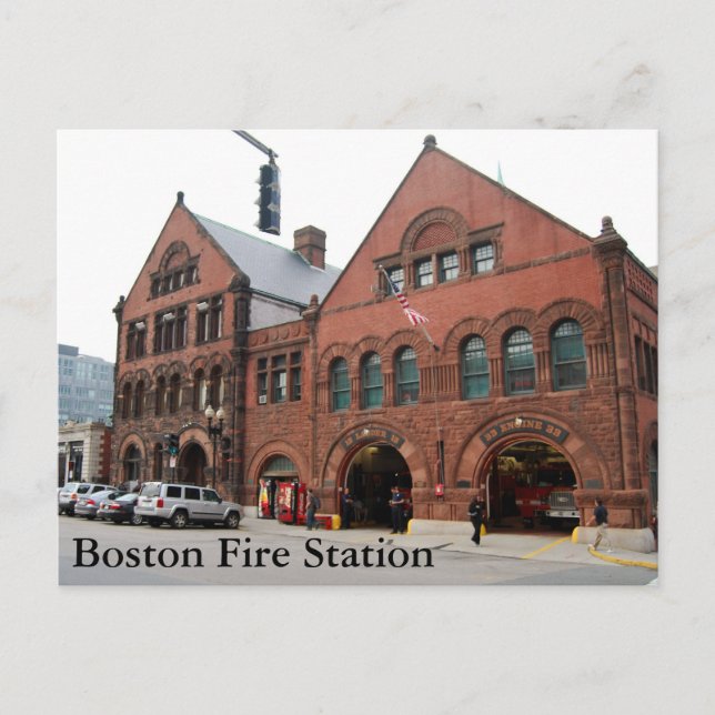 Boston Fire Station Postcard (Front)