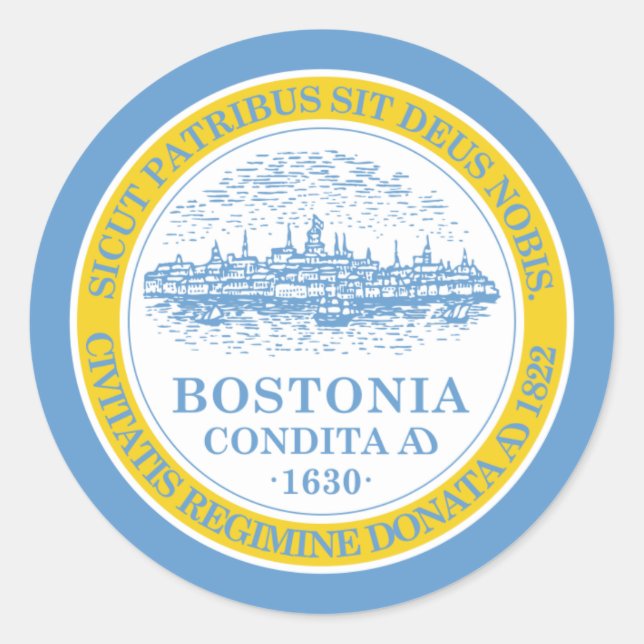 Boston Flag Classic Round Sticker (Front)