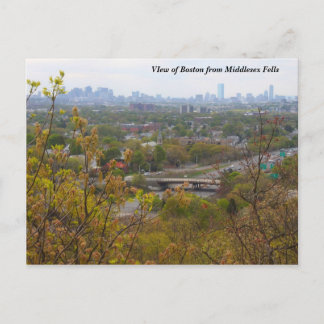 Boston from Middlesex Fells Overlook in Spring Postcard