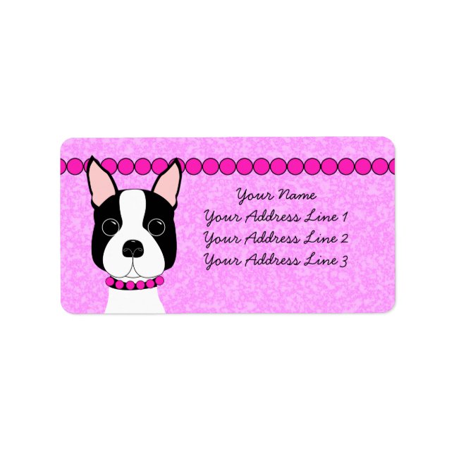 Boston Girl Boston Terrier Étiquette de adresse (Devant)