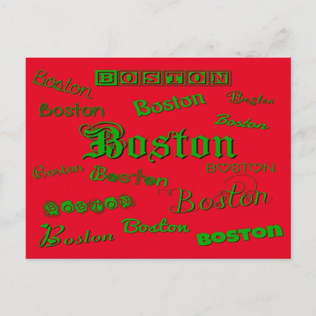 Boston Green Fonts Postcard (Front)