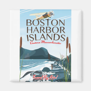Boston Harbor Massachusetts Flight poster Magnet