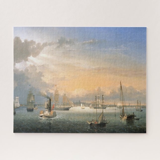 Boston Harbour 1854 Jigsaw Puzzle (Horizontal)
