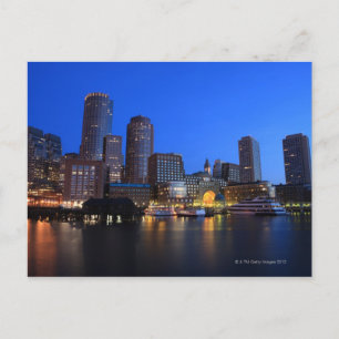 Boston Harbour and skyline.  Boston is one of the  Postcard