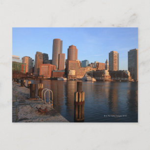 Boston Harbour and skyline.  Boston is one of the  Postcard