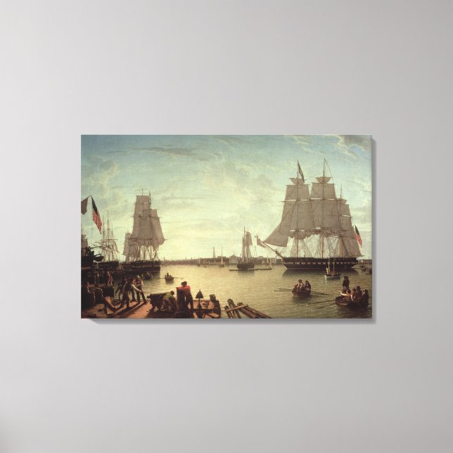 Boston Harbour from Constitution Wharf Canvas Print (Front)