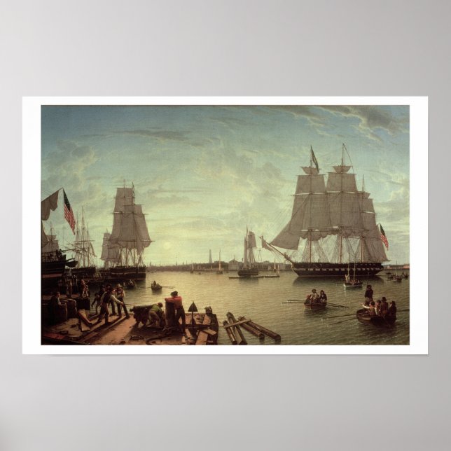 Boston Harbour from Constitution Wharf Poster (Front)