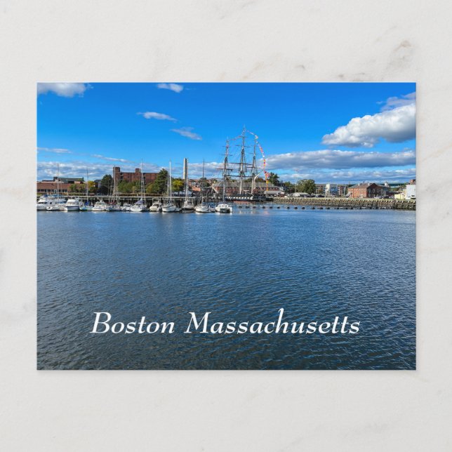 Boston Harbour in Massachusetts Postcard (Front)