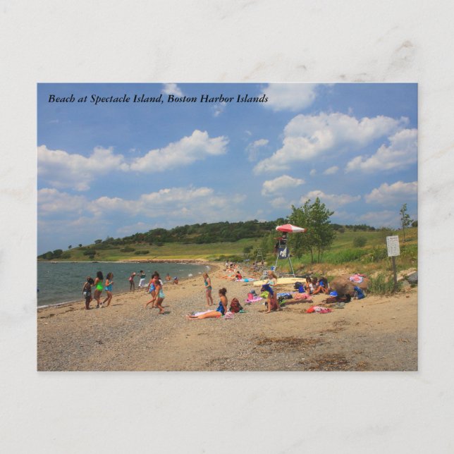 Boston Harbour Islands Spectacle Island Beach Postcard (Front)