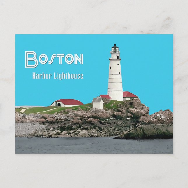 Boston Harbour Lighthouse Postcard (Front)