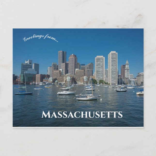 Boston Harbour Massachusetts Postcard (Front)
