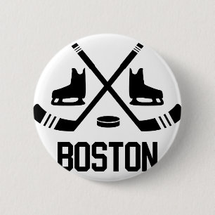Boston Hockey 2 Inch Round Button