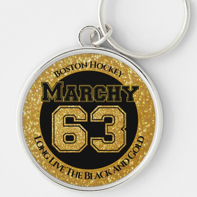 Boston Hockey Marchy 63 Keychain (Front)