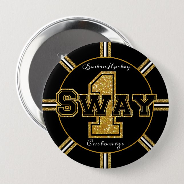 Boston Hockey Sway 1 4 Inch Round Button (Front & Back)