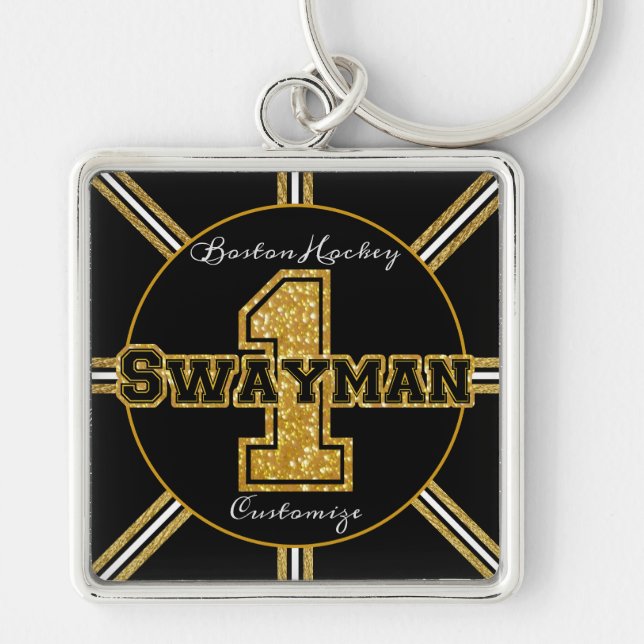 Boston Hockey Swayman 1 Keychain (Front)