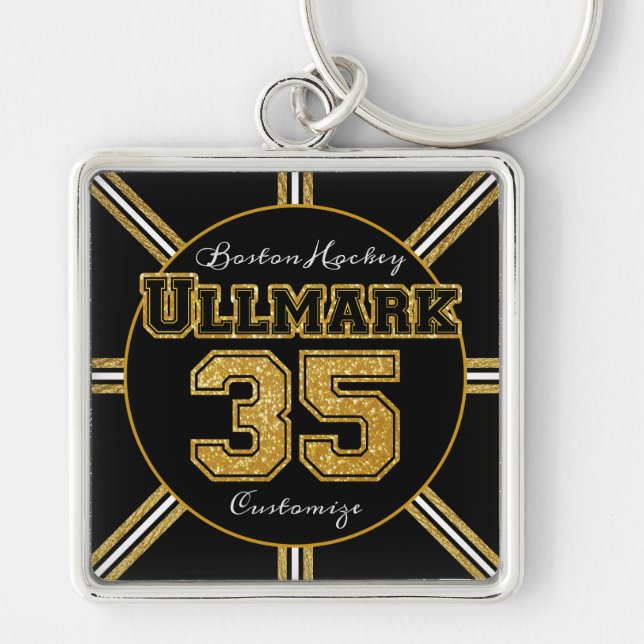 Boston Hockey Ullmark 35 Keychain (Front)