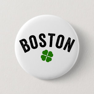 Boston Irish Shamrock 2 Inch Round Button