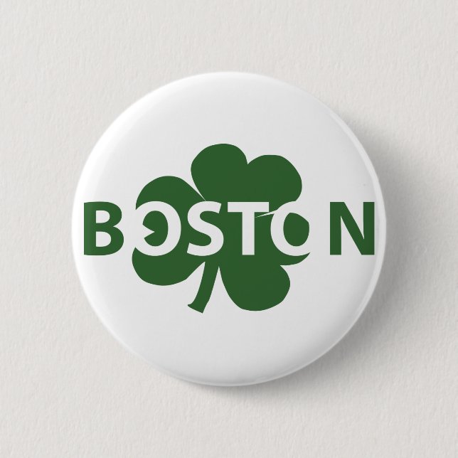 Boston Irish Shamrock Button (Front)