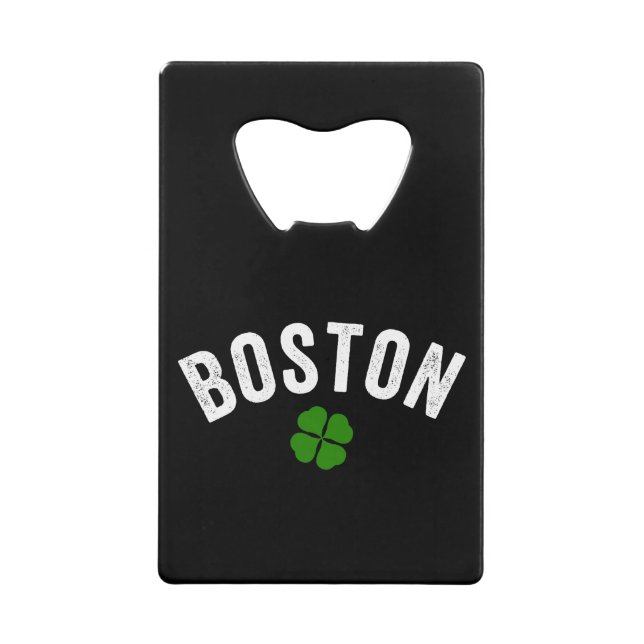 Boston Irish Shamrock Credit Card Bottle Opener (Front)