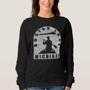 Boston Lake Canoeing Michigan Sweatshirt