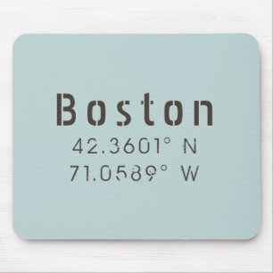 Boston Latitude Longitude Mouse Pad