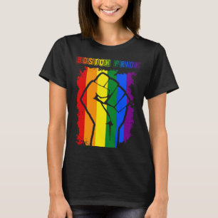 Boston LGBT Pride Month LGBTQ Rainbow Flag Gay Les T-Shirt
