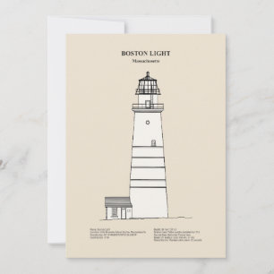 Boston Light Lighthouse - Massachusetts - SBD Thank You Card