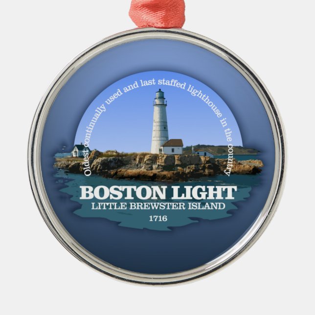 Boston Light Metal Ornament (Front)