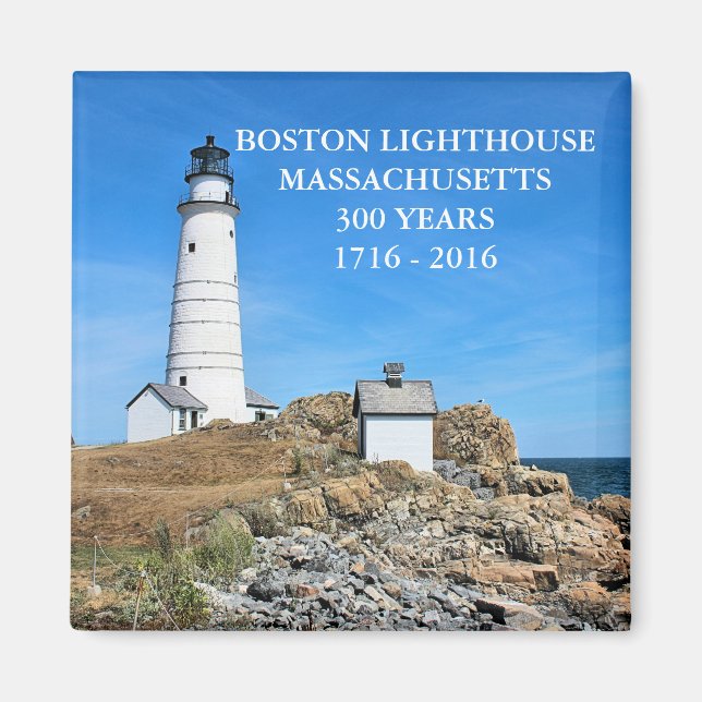 Boston Lighthouse, Massachusetts Magnet (Front)