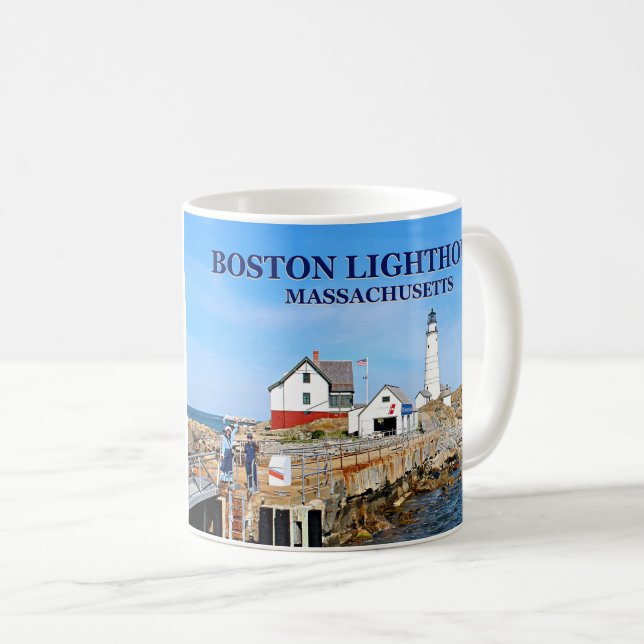 Boston Lighthouse, Massachusetts Mug (Front Right)