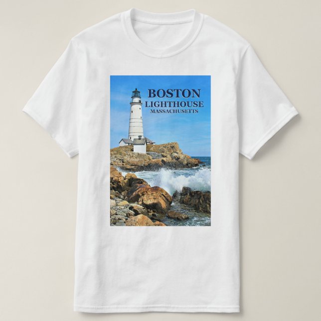 Boston Lighthouse, Massachusetts T-Shirt (Design Front)