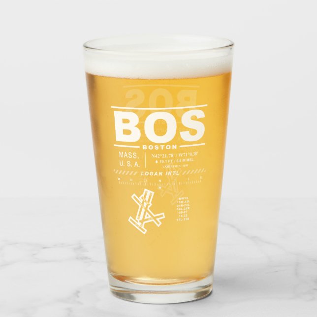 Boston Logan Int'l Airport BOS  Glass (Front Filled)