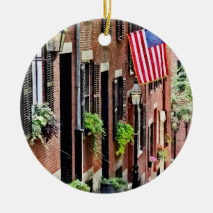 Boston MA - Acorn Street Ceramic Ornament
