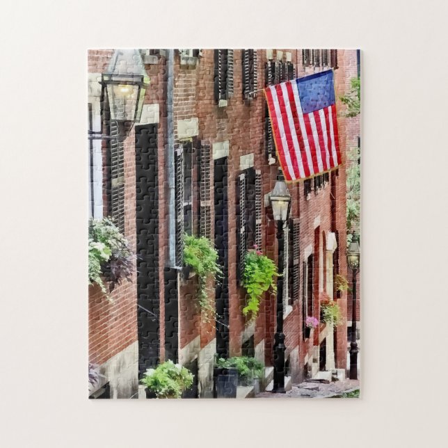 Boston MA - Acorn Street Jigsaw Puzzle (Vertical)