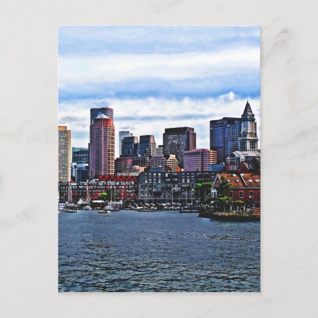 Boston MA - Inner Harbour Postcard (Front)